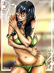 Lesbian display with gorgeous anime hotties and whores