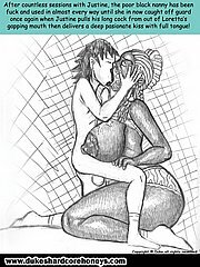 Fat ebony bitch gets impaled on a huge white dick
