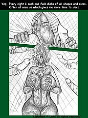 Amateur erotic comics feature a foul busty tart
