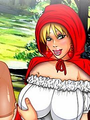 Busty Crimson Riding Hood demonstrates alluring charms